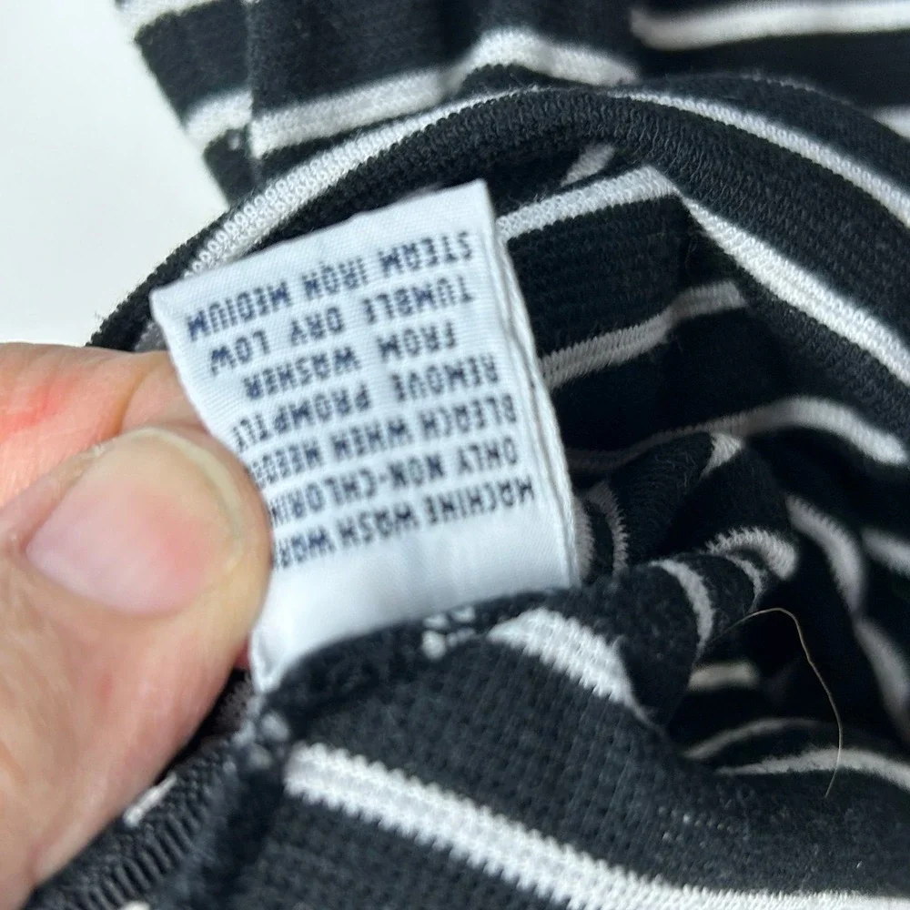 Ralph Lauren Polo Golf‎ Black White Stripes Polo Shirt Men's Large